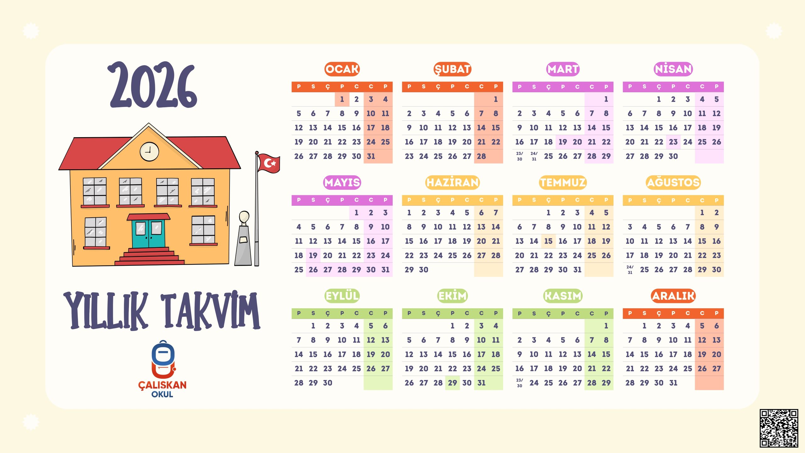 2026 YILI TAKVİMİNİ İNDİR PDF
